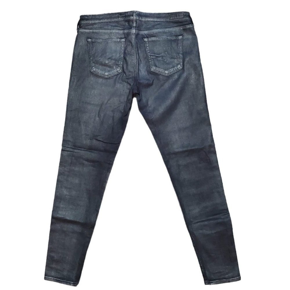 AG The Absolute Legging Coated 32R (Meas 32x29.5 9" Mid Rise) Metallic Jeans A19 - Picture 2 of 11
